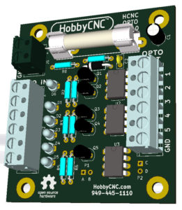 HobbyCNC Opto Isolator Board prototype mockup
