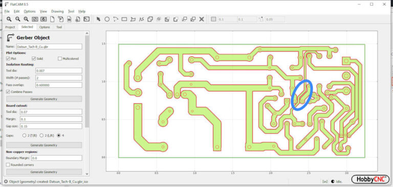 PC Board Isolation Routing - FlatCAM - HobbyCNC