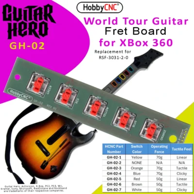 HobbyCNC replacement fret board for World Tour on xbox