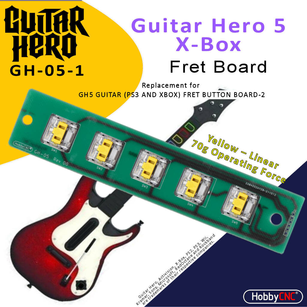 GH-04 Fret Board for Guitar Hero 5 on Wii - HobbyCNC