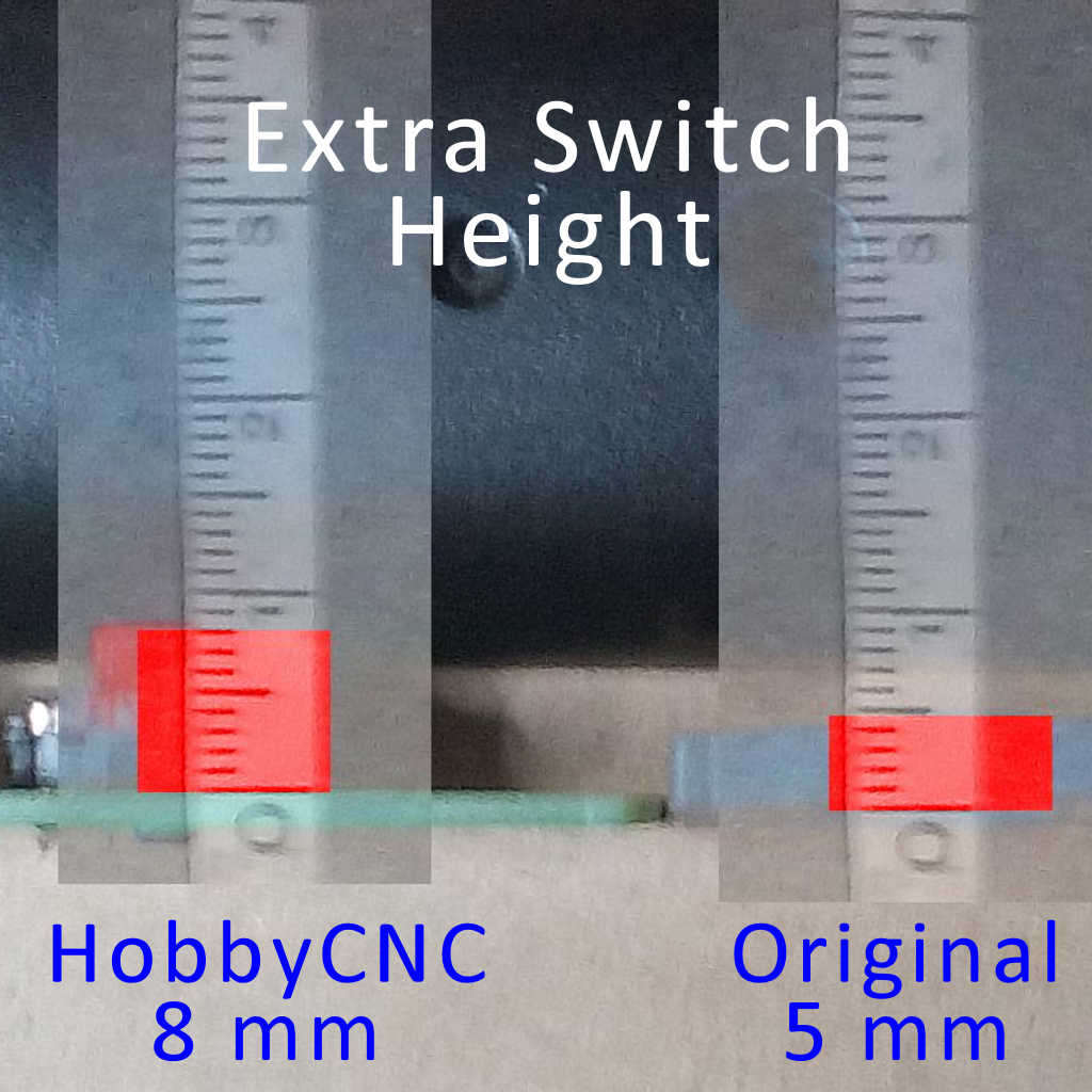 DIfference between HobbyCNC fret button height and 'stock'