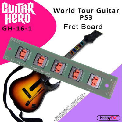 HobbyCNC GH-16 Guitar Hero Mechanical Switch Replacement Fret Board for World Tour Guitar, PS3 (with switches)