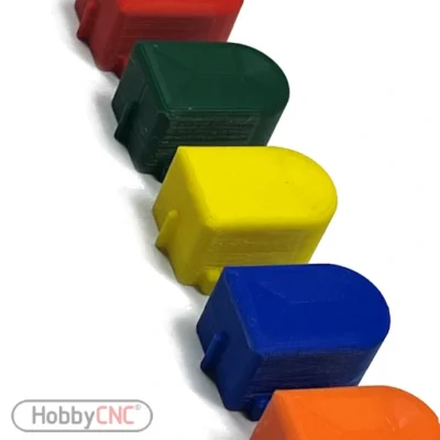 3D printed fret buttons for HobbyCNC mechanical fret boards.