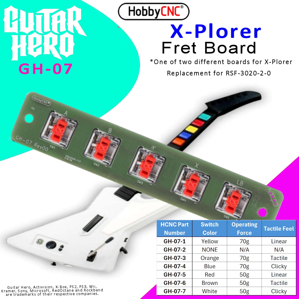 HobbyCNC replacement fret board for xPlorer guitar