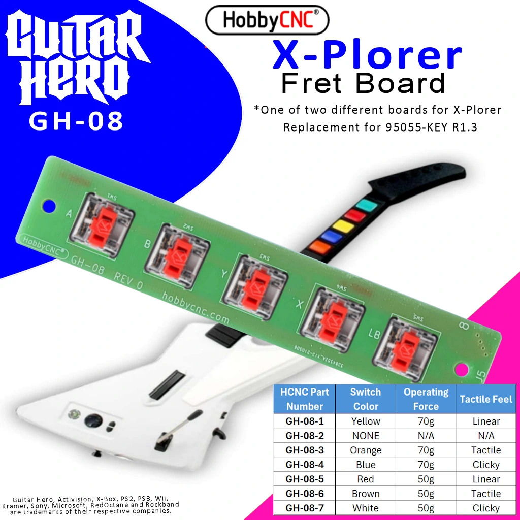 HobbyCNC replacement fret board for xPlorer Guitar