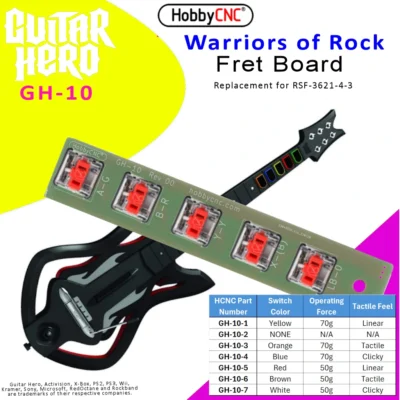 HobbyCNC Replacement Fret Board for Warriors of Rock Guitar.