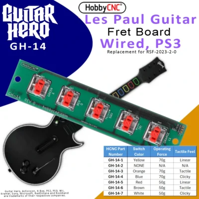 HobbyCNC replacement fret board for Les Paul, WIRED, PS3