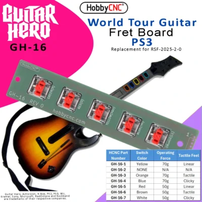 HobbyCNC replacement fret board for World Tour, PS3
