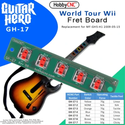 GH-17 Fret Board for GH5 Wii Guitar