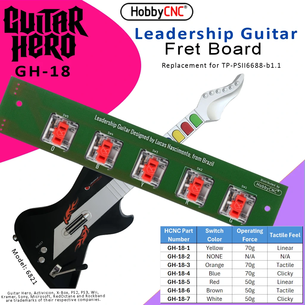 HobbyCNC Replacement Fret Board for Leadership Guitar