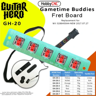 HobbyCNC GH-20 replacement Fret Board for Gametime Buddies Guitar